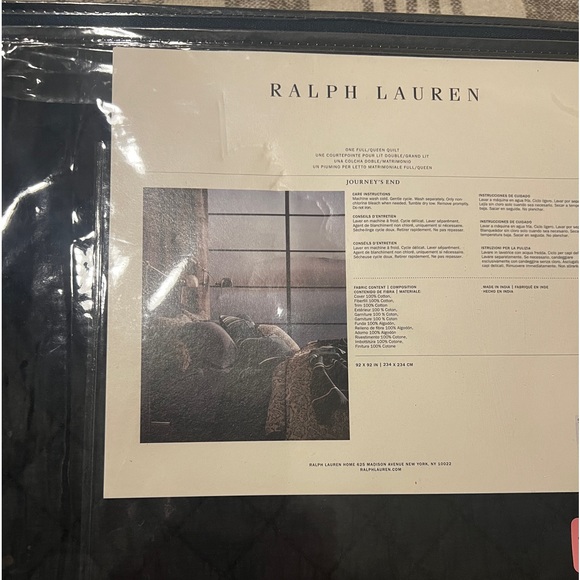 Ralph Lauren Journey’s End collection F/Queen quilt - Picture 2 of 3